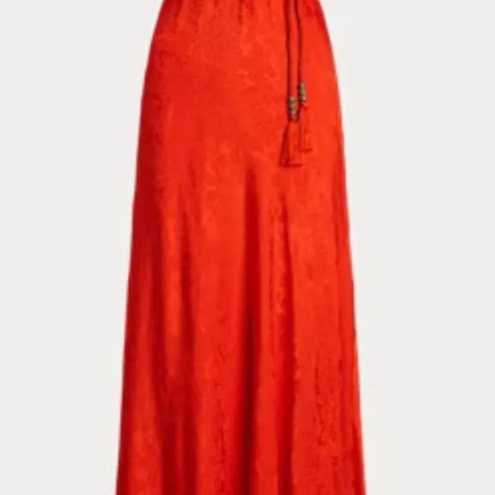 Belted Floral Jacquard Halter Gown - Picture 2 of 9
